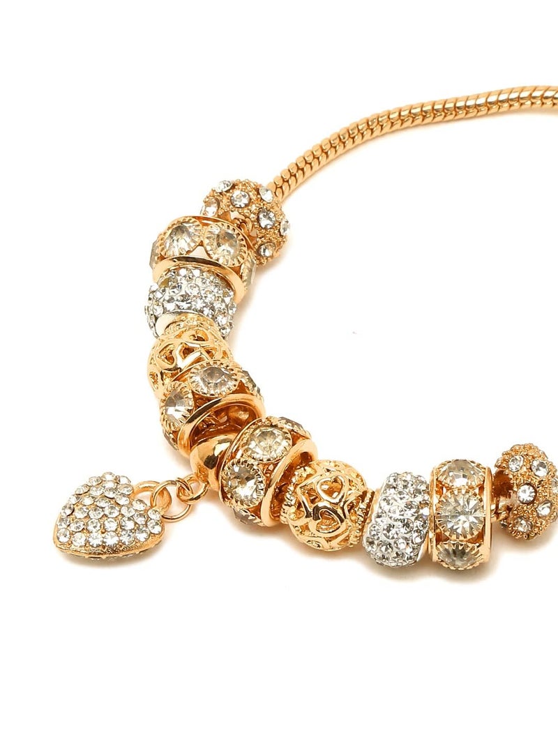 YouBella Jewellery Bracelets for Women Stylish Multi-Colour Gold Plated Charm Crystal Bracelet Bangle Jewellery for Girls and Women (Style 3) - Image 4