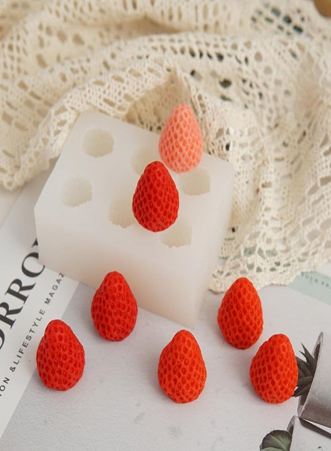 Quweiz 3D Strawberry Silicone Mold, 6 Cavity Strawberry Mold, Fruit Silicone Mold, Cupcake Decorating Tool - Image 3