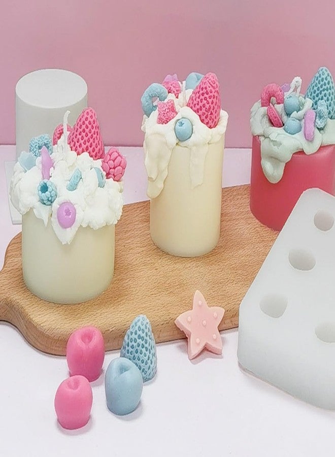 Quweiz 3D Strawberry Silicone Mold, 6 Cavity Strawberry Mold, Fruit Silicone Mold, Cupcake Decorating Tool - Image 4
