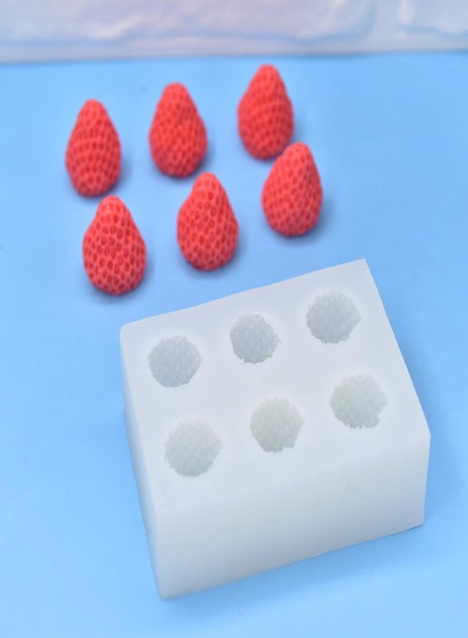 Quweiz 3D Strawberry Silicone Mold, 6 Cavity Strawberry Mold, Fruit Silicone Mold, Cupcake Decorating Tool - Image 5
