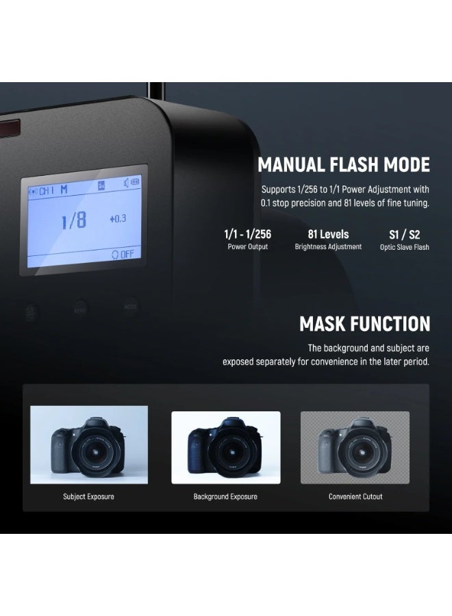 نيوير Q4 400Ws 2.4G TTL Flash - Image 4
