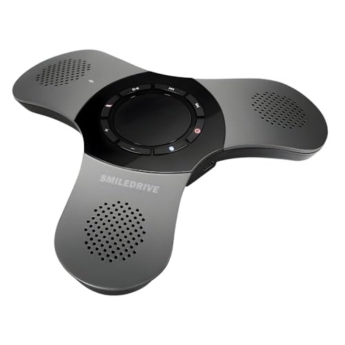 SMILEDRIVE® Portable Wireless Conference Speakerphone with Mute Feature|Loud Voice|Noise Reduction|360°Pickup Upto 20ft|360°Omnidirectional Mic|Bluetooth/USB Dual Connection|Audio/Video/Online Calls - Image 1