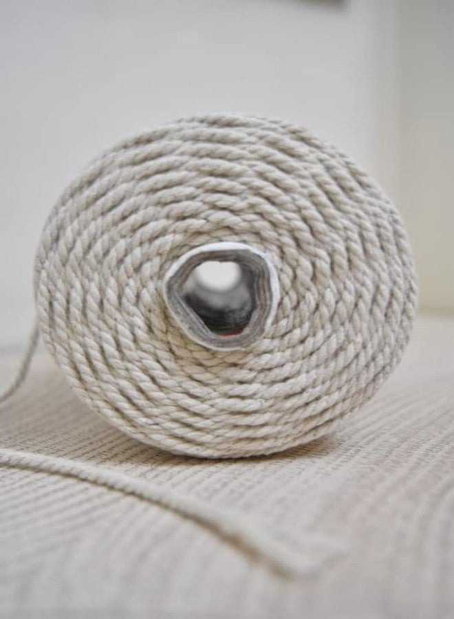 UKIYO | 3mm Macrame Cord | 3 PLY Twisted Cotton Cord| 100% Natual Cotton Macrame Rope | for Handmade Plant Hanger Wall Hanging Craft Making (150), White - Image 3