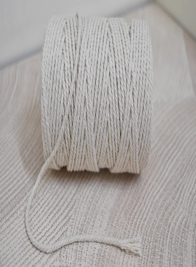 UKIYO | 3mm Macrame Cord | 3 PLY Twisted Cotton Cord| 100% Natual Cotton Macrame Rope | for Handmade Plant Hanger Wall Hanging Craft Making (150), White - Image 2