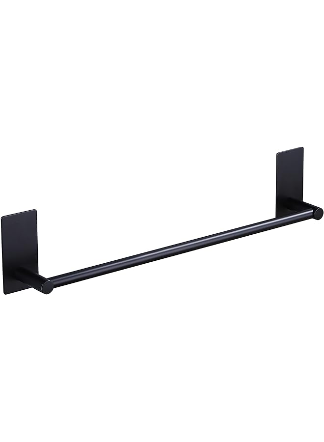 S-TOP No Drill Towel Bar Bathroom Stainless Steel Black Towel Holder Waterproof & Rustproof Self Adhesive Towel Rack Hanger Wall Mounted, 40 cm / 15.75 inch for Bathroom/Kitchen - Image 1
