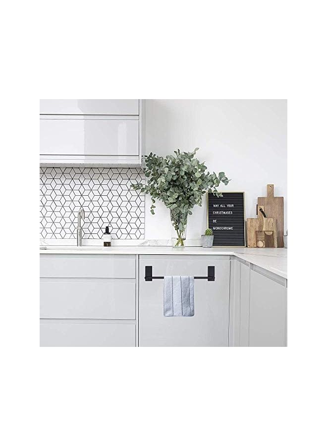 S-TOP No Drill Towel Bar Bathroom Stainless Steel Black Towel Holder Waterproof & Rustproof Self Adhesive Towel Rack Hanger Wall Mounted, 40 cm / 15.75 inch for Bathroom/Kitchen - Image 4