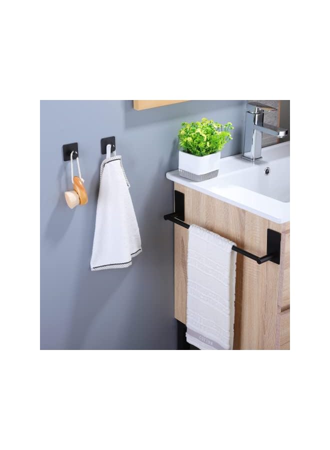 S-TOP No Drill Towel Bar Bathroom Stainless Steel Black Towel Holder Waterproof & Rustproof Self Adhesive Towel Rack Hanger Wall Mounted, 40 cm / 15.75 inch for Bathroom/Kitchen - Image 3