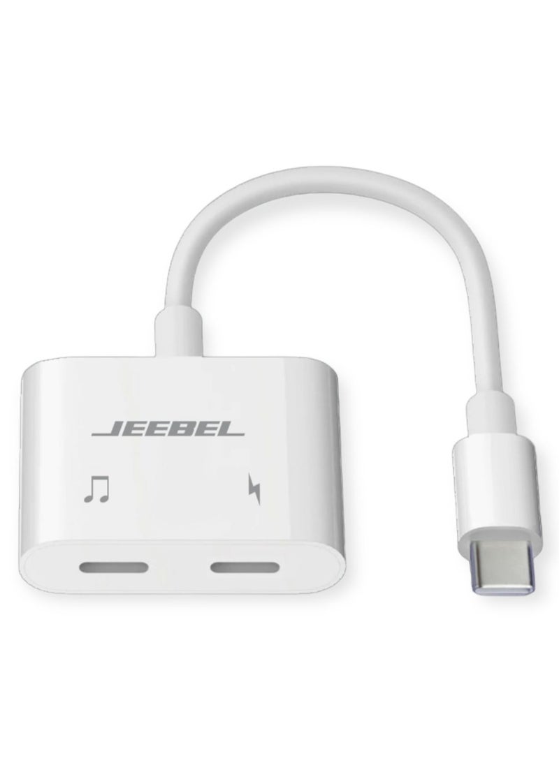 جيبيل - محول متعدد المنافذ من USB-C إلى منفذ سماعة USB-C ومنفذ شاحن USB-C بتوافق واسع للاجهزة 2 في 1 - Image 1