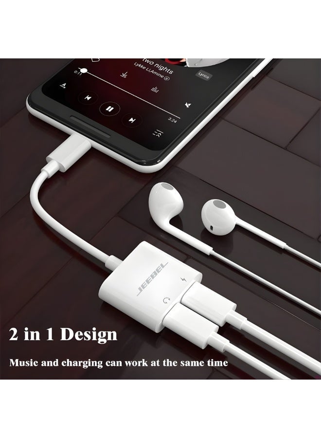 جيبيل محول USB-C ثنائي 2 في 1 مع منفذ سماعة USB-C ومنفذ شحن USB-C بسرعة ثابتة، معتمد من أبل ومتوافق مع جميع الأجهزة الحديثة بمدخل تايب سي - Image 4