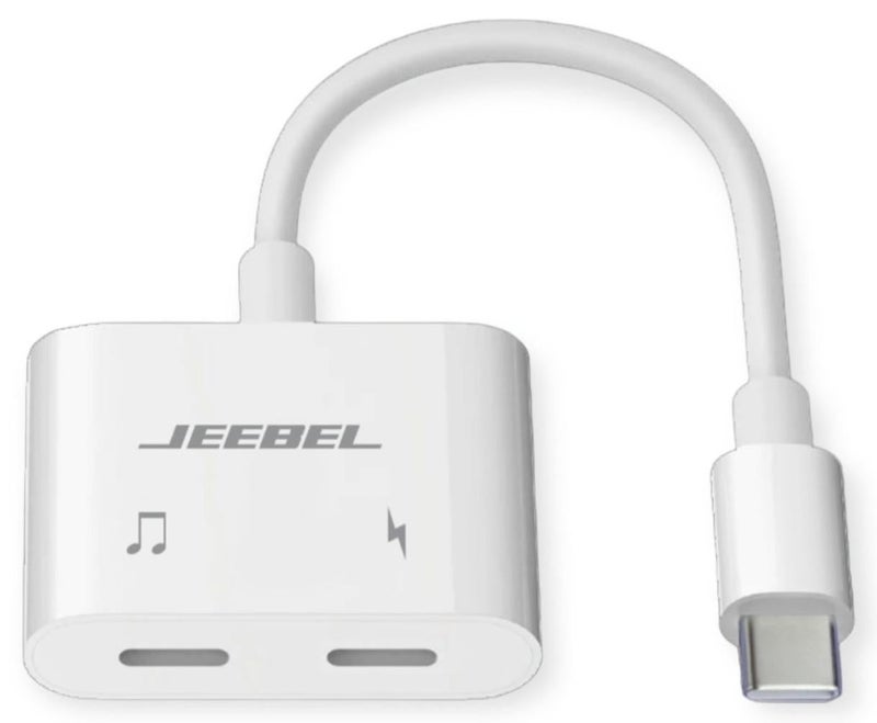 جيبيل محول USB-C ثنائي 2 في 1 مع منفذ سماعة USB-C ومنفذ شحن USB-C بسرعة ثابتة، معتمد من أبل ومتوافق مع جميع الأجهزة الحديثة بمدخل تايب سي - Image 1