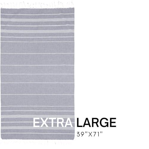 BAY LAUREL Turkish Beach Towel with Travel Bag 39 x 71 Quick Dry Sand Free Lightweight Large Oversized Towels Light - Image 2