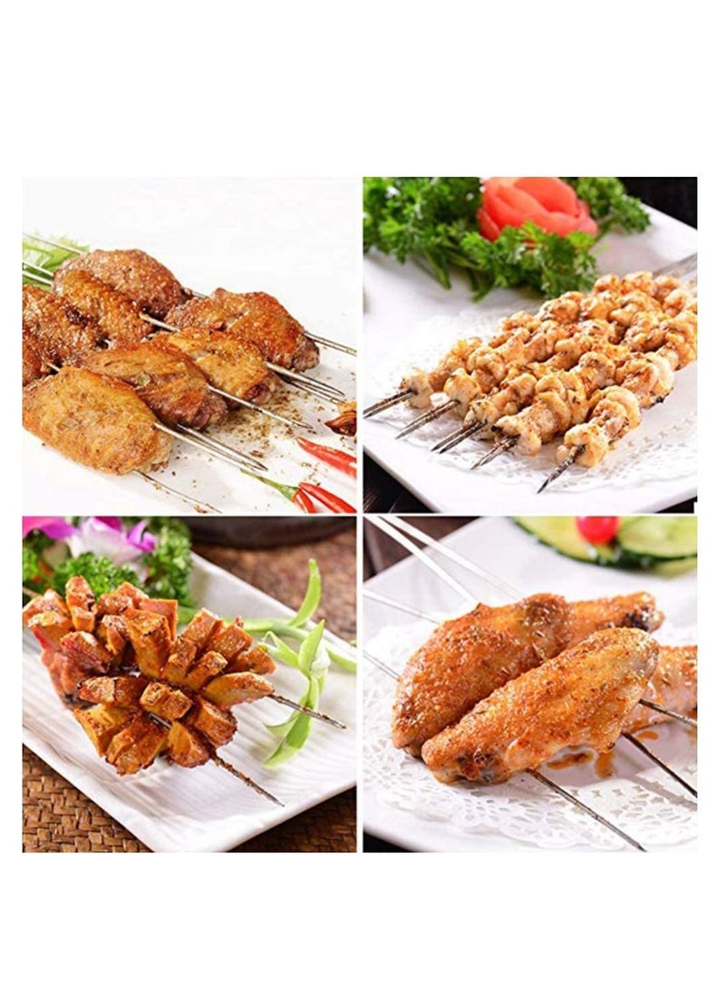 Barbecue Skewers for Grilling Stainless Steel BBQ Needle Sticks Metal Meat Shrimp Chicken Vegetable Outdoor Cooking 100PCS - Image 2