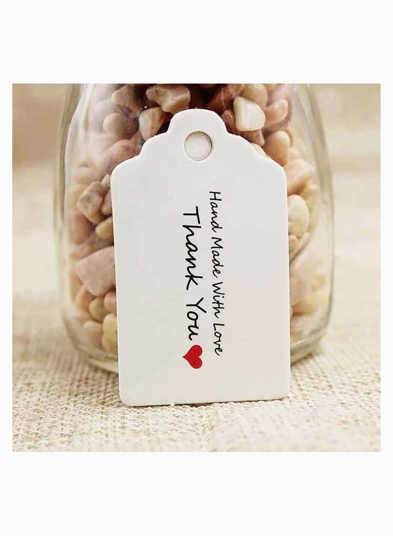 SYOSI White Kraft Paper Gift Tags, 100pcs Rectangle Craft Hang Tags, Blank Marking Tags with Natural Jute Twine, Arts and Crafts, Wedding and Holiday for Crafts Price Tags Labels - Image 5