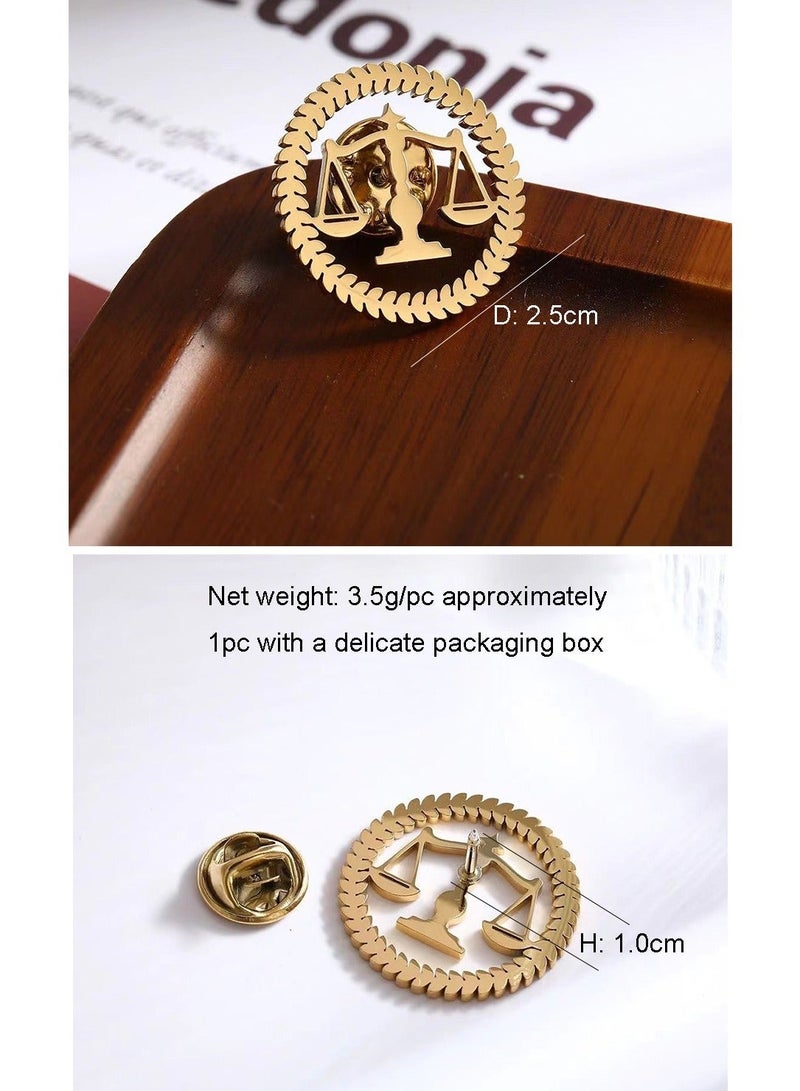 Pin Brooch, 1PC Golden Stainless Steel Pin Brooch for Women Men Children, Lapel Pins Shirt Collar Brooch Buckle Lapel Pins Badge Suit Clip Accessory for Clothing Bags Jackets Shirts. - Image 4