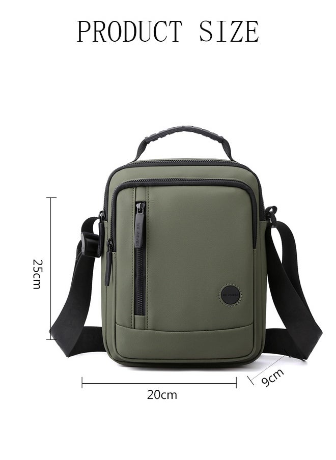 DUNISO - Mens Crossbody Bag Shoulder Bag with Adjustable Strap and Top Handle Multi-layer Functional New Trends Fashion Handbag Casual Daypack Small Shoulder Backpack for Men for Daily Commute & Short Trips,Green - Image 1