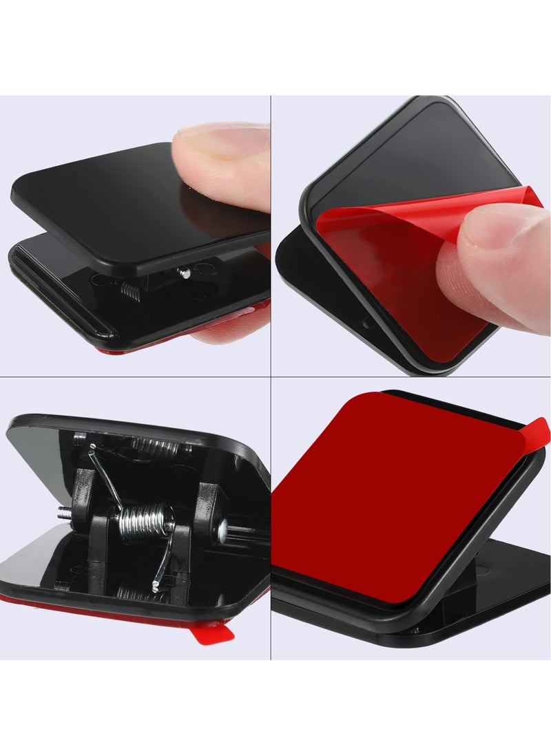 KASTWAVE 24 قطعة مشابك لاصقة ذاتيًا، مشابك حائط، مشابك ستارة دش، مشابك صور، مشابك ملصقات، مشابك تعليق بلاستيكية، مشابك تزيين، مناسبة لتزيين المكاتب (أسود) - Image 3