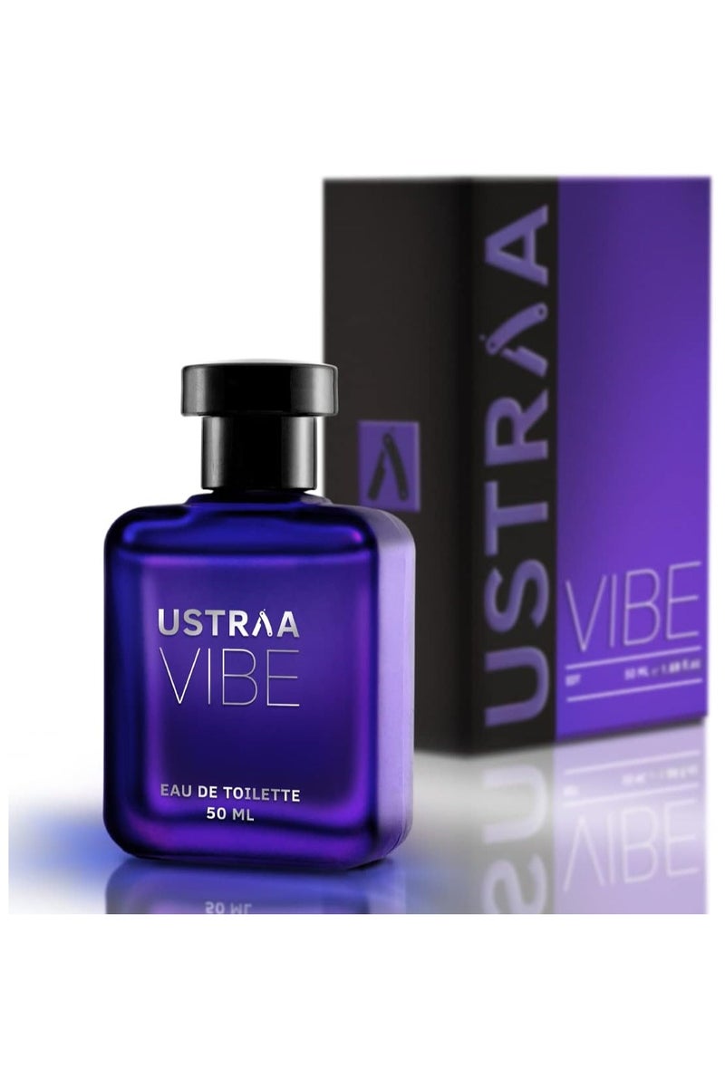 Ustraa Vibe Eau de Toilette for Men - 50ml | Long-Lasting Masculine Fragrance | Woody & Citrusy Notes with Sweet Accents | Sophisticated Glass Bottle | Perfect for All Occasions - Image 2