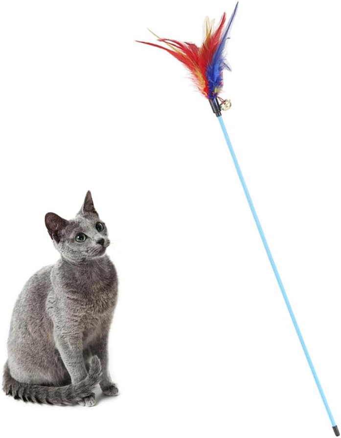 NeoStyle Cat Teaser, Interactive Cat Toys to Promote Bonding, Interactive Cat Toys with Feathers and Bells to Attract Cats' Attention, Interactive Cat Toys for Indoor Cats (colorful bell) - Image 1