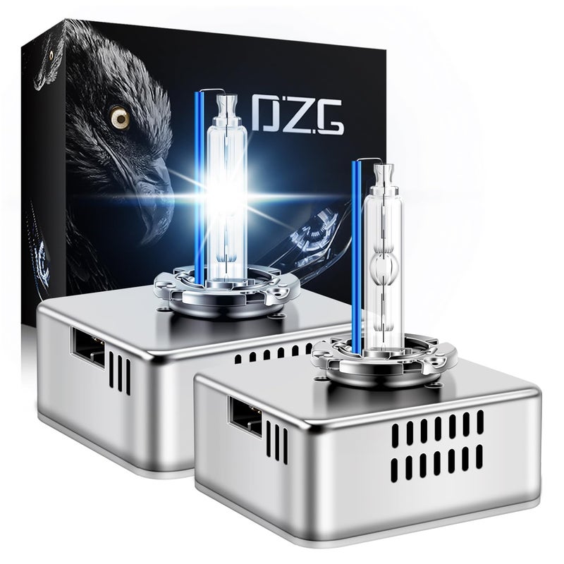 DZG D5S HID Headlight Bulbs for 2016 2017 2018 Chevy Silverado 1500 WT LS LT 2015-2018 GMC Sierra 1500 2500 3500 HD, 8000K Cool White 35W Metal Base Xenon Replacement High Low Beam Bulb, Pack of 2 - Image 1