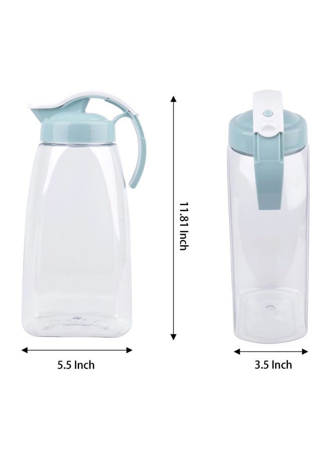 Frcctre 2 Pack Plastic Water Pitcher with Lid, 74 Oz Clear Airtight Beverage Pitcher Juice Container Water Carafe Fridge Jug for Juice, Coffee, Iced Tea, Lemonade, Heat Resistant & Shatter-proof - Image 2