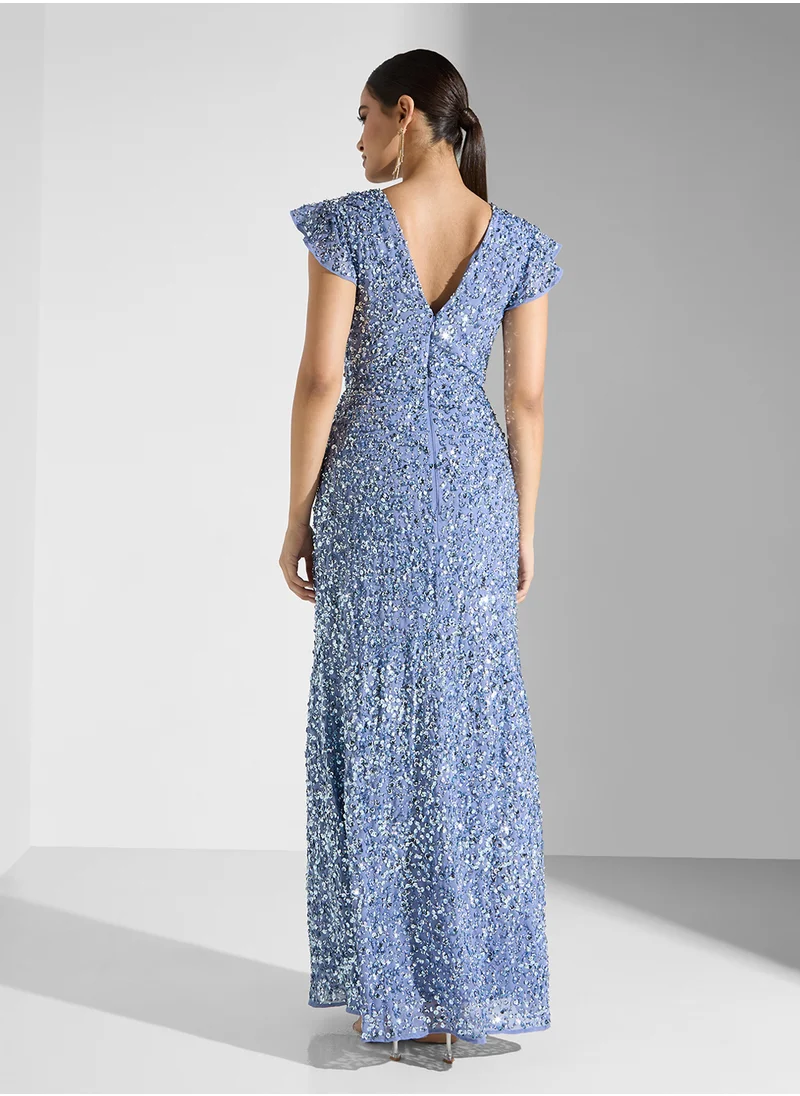 Maya All Over Encrusted Sequin Maxi Dress