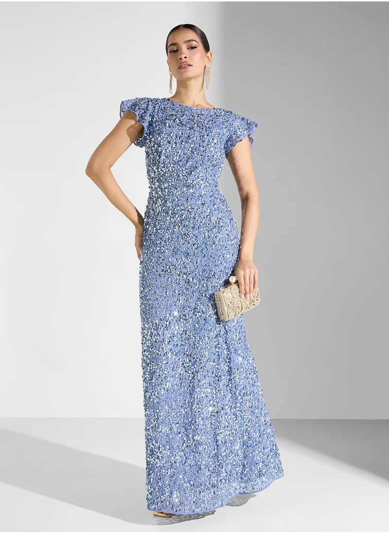 Maya All Over Encrusted Sequin Maxi Dress