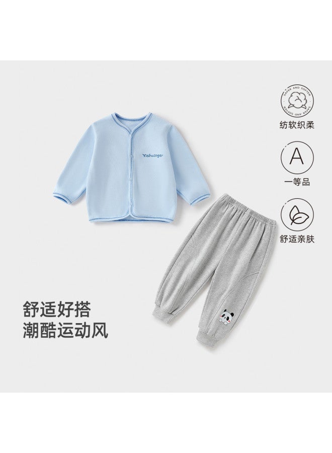 YISHUANGER Boys' Early Autumn Outfits 2025 New Set Baby Two-piece Set Stylish Long Sleeves Small & Medium Infants Early Spring Autumn - Image 2