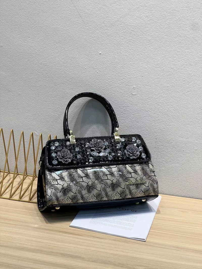 Elegant Portable Diamond Bag Women'S Tote High-End All-Match Stylist Shoulder Crossbody Bag Banquet Bag - Image 1