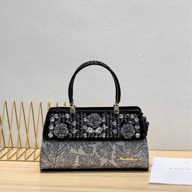 Elegant Portable Diamond Bag Women'S Tote High-End All-Match Stylist Shoulder Crossbody Bag Banquet Bag - Image 3