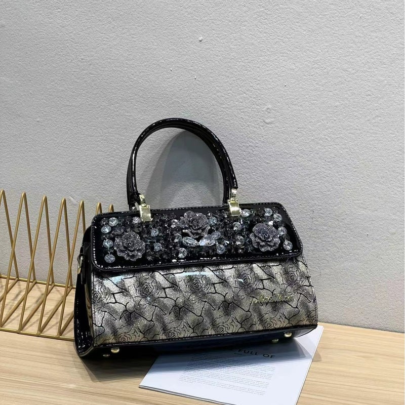 Elegant Portable Diamond Bag Women'S Tote High-End All-Match Stylist Shoulder Crossbody Bag Banquet Bag - Image 2