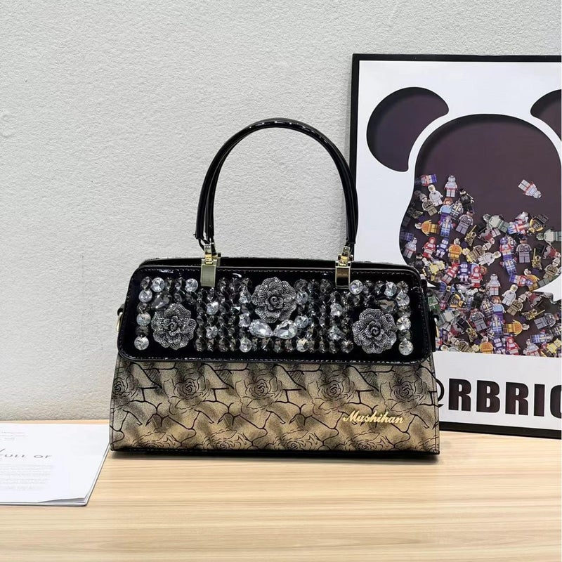 Elegant Portable Diamond Bag Women'S Tote High-End All-Match Stylist Shoulder Crossbody Bag Banquet Bag - Image 5