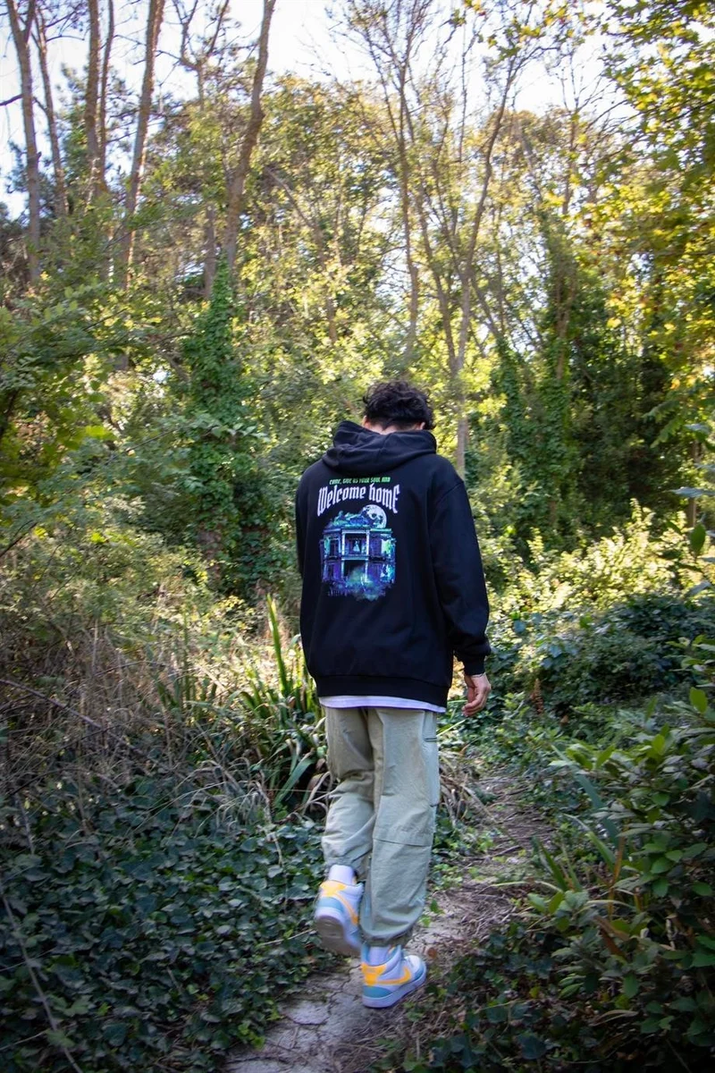 بي ار زد كولكشن Unisex Oversize HuntedHouse Welcome Home Hoodie