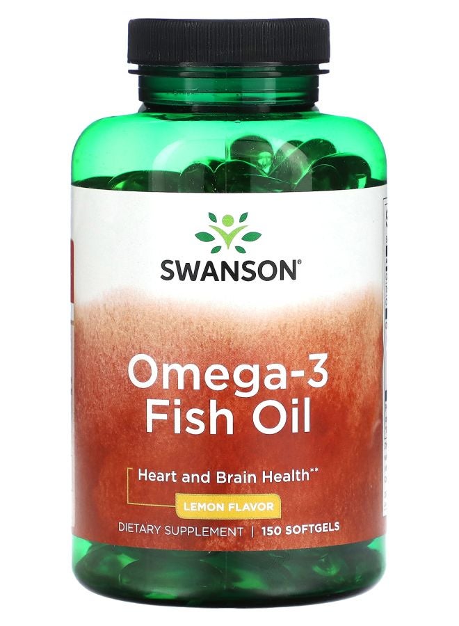 SWANSON Omega-3 Fish Oil Lemon 150 Softgels