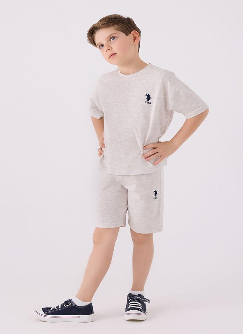U.S. Polo Assn. U.S. Polo Assn. Boys Beige Bermuda Set  - Image 1
