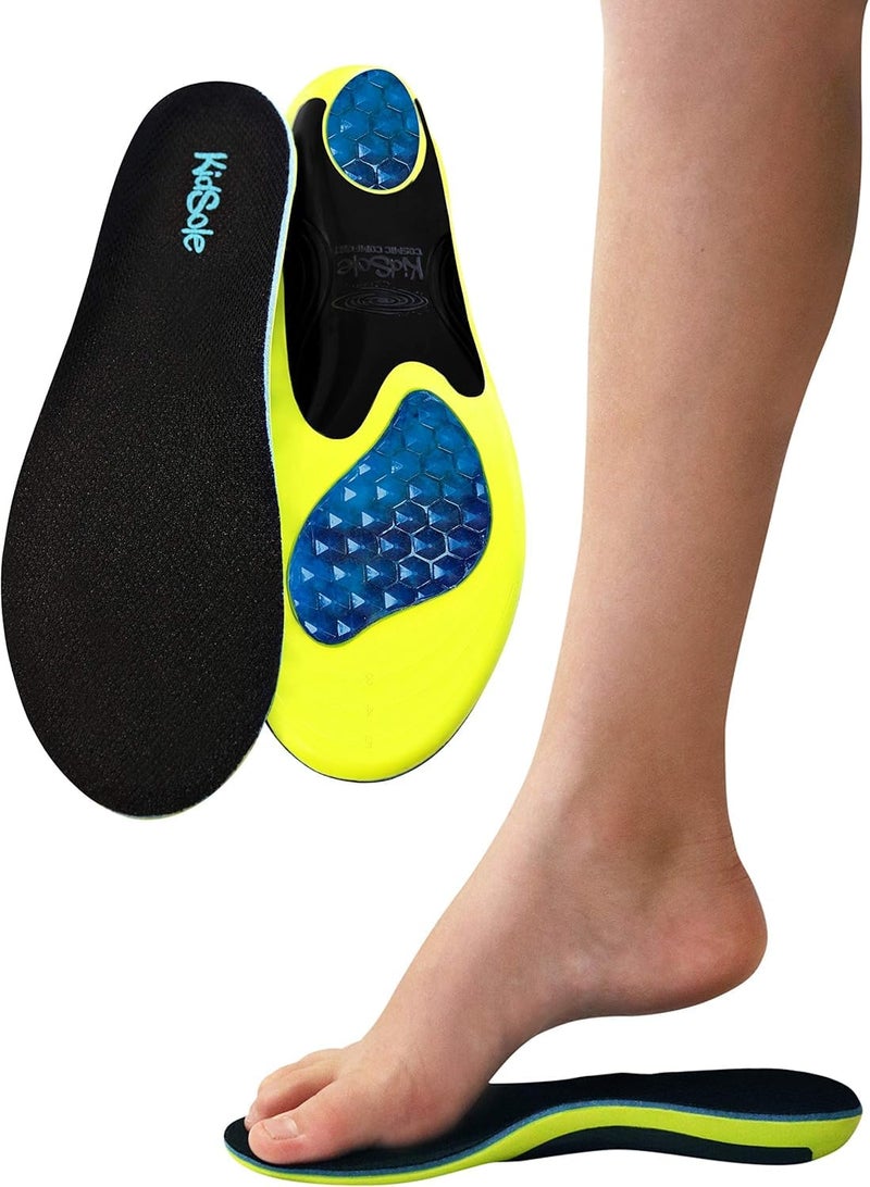 KidSole Cosmic Comfort Reinforced Arch Support Soft & Strong Children's Insole. Slim Profile & Strong Support with Memory Foam Soft Top. ((26 CM) US Teen Size 7-9) - Image 4