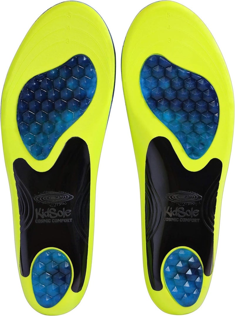 KidSole Cosmic Comfort Reinforced Arch Support Soft & Strong Children's Insole. Slim Profile & Strong Support with Memory Foam Soft Top. ((26 CM) US Teen Size 7-9) - Image 1