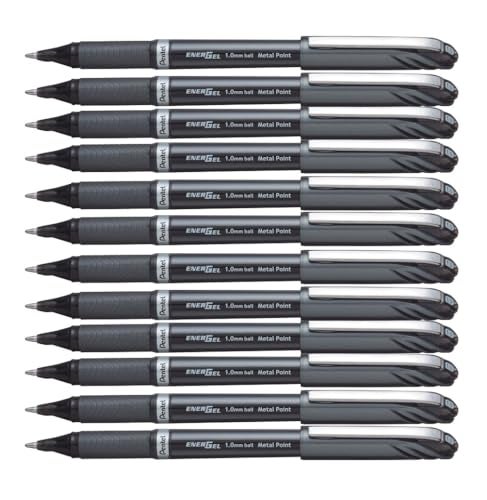 Pentel BL30A EnerGel NV Liquid Gel Pen, 1mm, Black Barrel, Black Ink, Dozen - Image 1