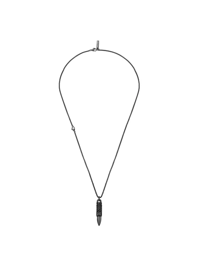 بوليس Showpiece Black IP Necklace for Men