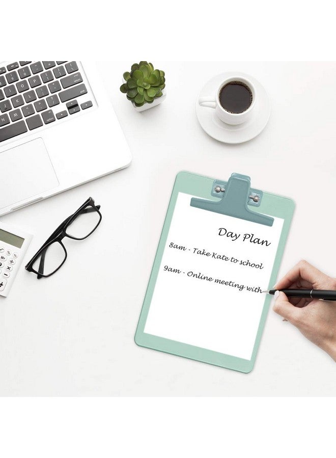 Acrimet Clipboard Memo Size A5 (9 1/4" X 6 1/3") Premium Metal Clip (Plastic) (Green Color) (6 Pack) - Image 2