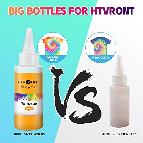 HTVRONT Tie Dye Kit for Kids and Adults - 18 Colors 80ML Pre-Filled Bottles Permanent Non-Toxic Tye Dye Kits for Clothing T-Shirt Fabric Textile Craft Party Handmade Project(Just Add Water) - Image 2