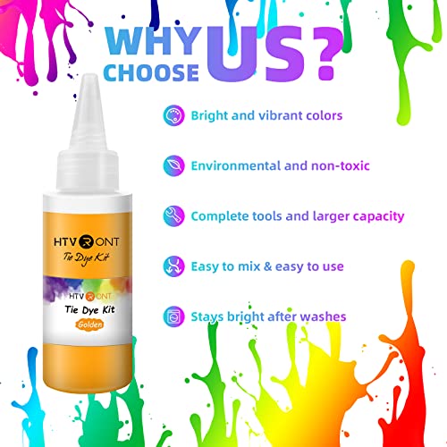 HTVRONT Tie Dye Kit for Kids and Adults - 18 Colors 80ML Pre-Filled Bottles Permanent Non-Toxic Tye Dye Kits for Clothing T-Shirt Fabric Textile Craft Party Handmade Project(Just Add Water) - Image 4