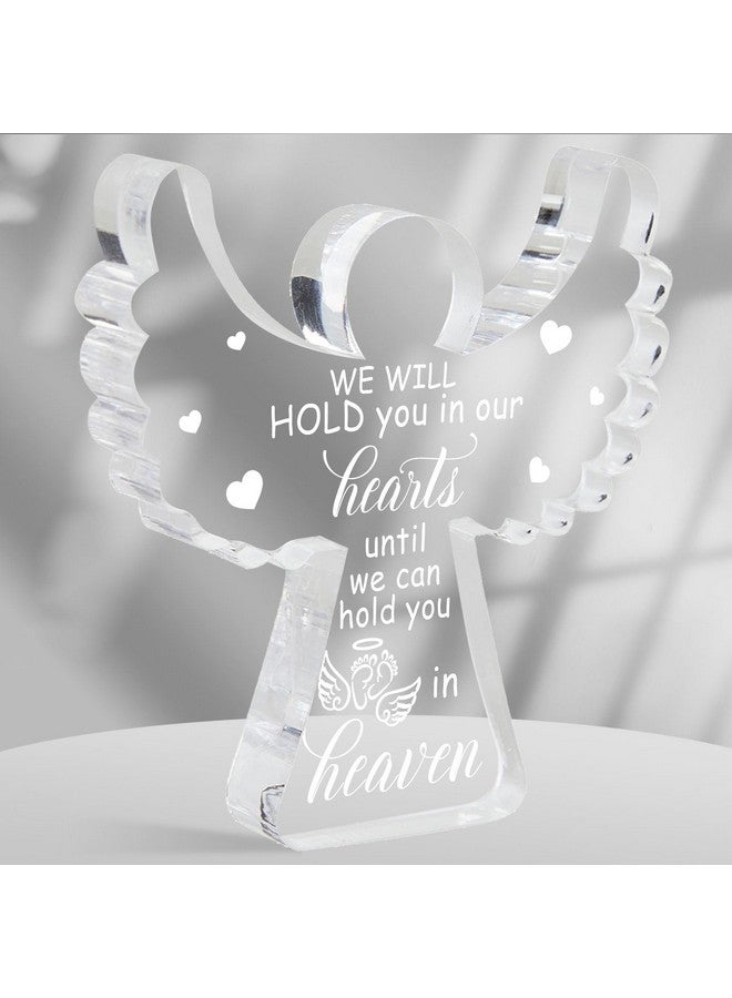 Xendelow Miscarriage Gifts for Mothers, Remembrance Gift, Sympathy Gifts, Baby Footprint Memorial Angel Acrylic Desk Sign, Infant Loss Sympathy Gift, Funeral in Memory of Loss of Baby - Image 1