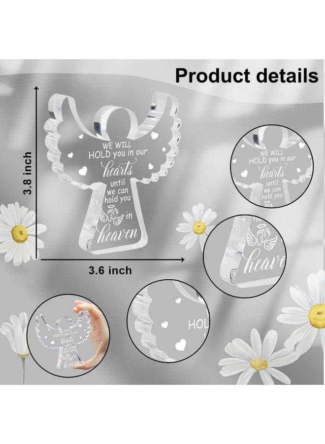 Xendelow Miscarriage Gifts for Mothers, Remembrance Gift, Sympathy Gifts, Baby Footprint Memorial Angel Acrylic Desk Sign, Infant Loss Sympathy Gift, Funeral in Memory of Loss of Baby - Image 2