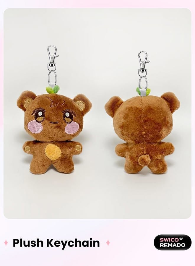 Swico Remado Cute Cartoon Animal Keychains Keyring Car Key Pendant Women Handbag Wallet Pendants Decoration, Brown-jh, L - Image 2