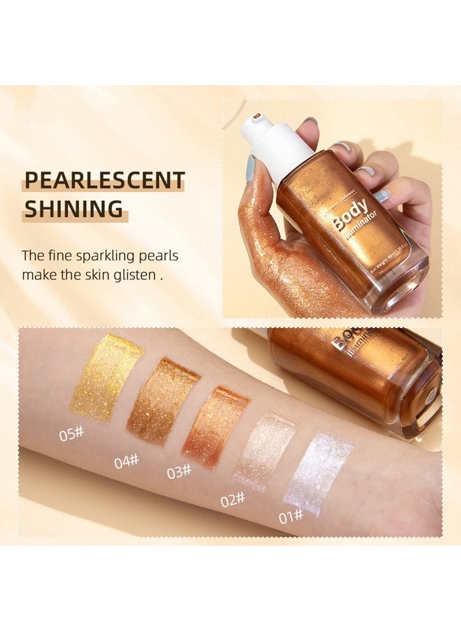 Melemando 5 Color Subtle Shimmer Body Oil, Smooth Oily Texture And Light Body Luminizer, Moisturizing Long Lasting Liquid Body Highlighter For Face & Body & Leg. (02 Rose Gold)  - Image 4