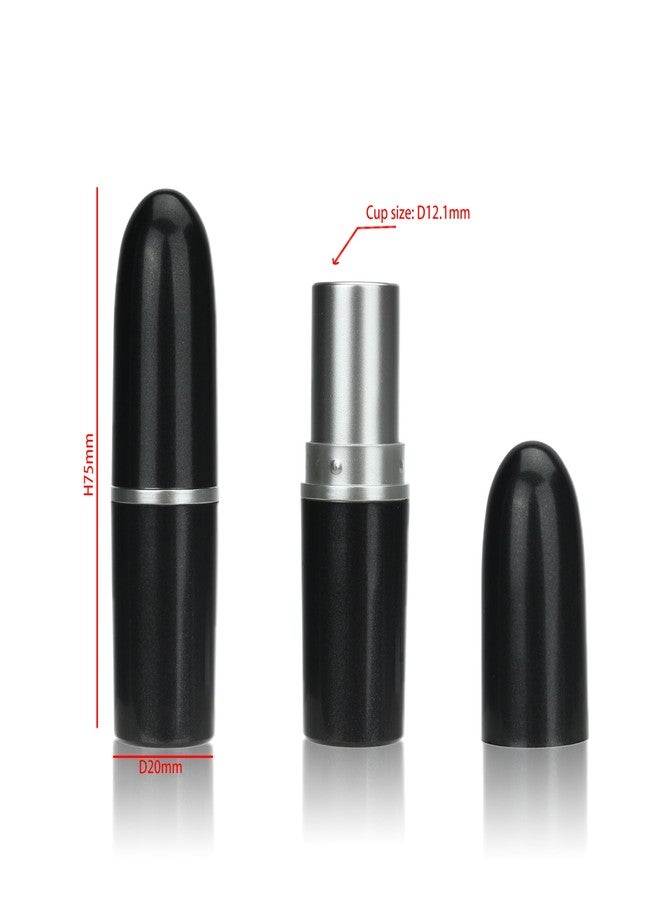 COSIDEA 25 PCS Empty Plastic Round Bullet lipstick tubes black lip stick tube packing 12.1mm Lip blam DIY container - Image 2