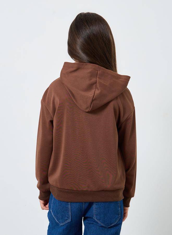 Styli Solid Hoodie with Dropped Shoulder - Image 4