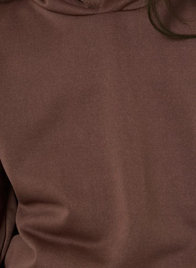 Styli Styli Solid Hoodie with Dropped Shoulder