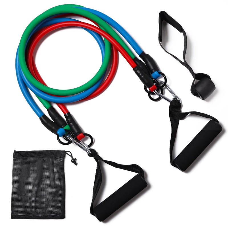 zhiamz Resistance Bands with Handles, Single Resistance Bands, Exercise Bands with Handles, for Resistance Training, Physical Therapy, Home Workouts, Fitness, Pilates - Image 1