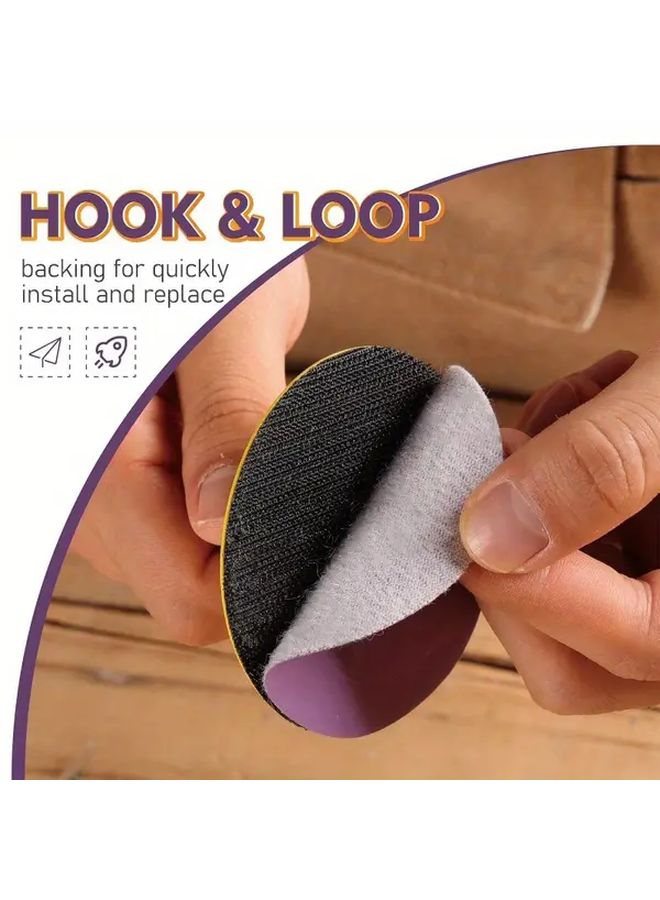 148 Pcs 3 Inch Purple Aluminum Oxide Wet Dry Sandpaper Assorted Grit for Wood Metal Polishing - Image 4